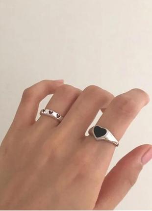Серебряное кольцо "сердечко"