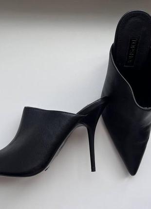 Шкіряні туфлі мюли topshop