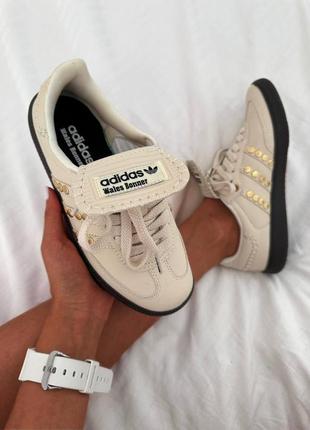 Кроссовки adidas samba x wales bonner studded pack cream / white premium