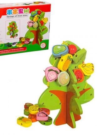 Деревянная игрушка фрукты шуровка fun toys