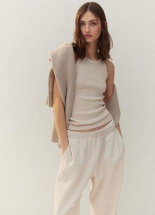 Майка в рубчик  h&amp;m бежевого кольору