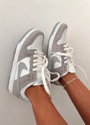 Кросівки clearance nike sb dunk « grey suede / red logo » premium