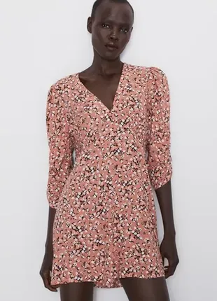 Шикарное платье zara  в цветочный принт /новая коллекция