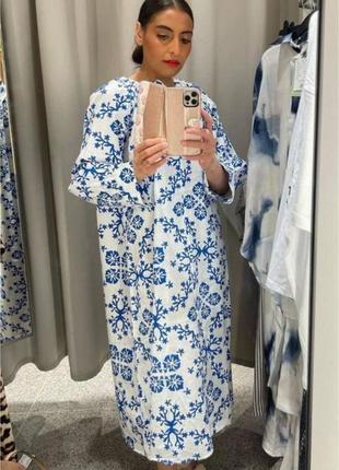 Шикарное платье туника кафтан платье новое коттон h&m zara arker marc aurel cos