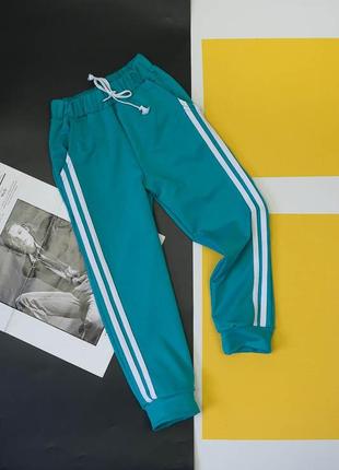 Детские спортивные штаны для физкультуры, спортивные брюки джоггеры с полосками