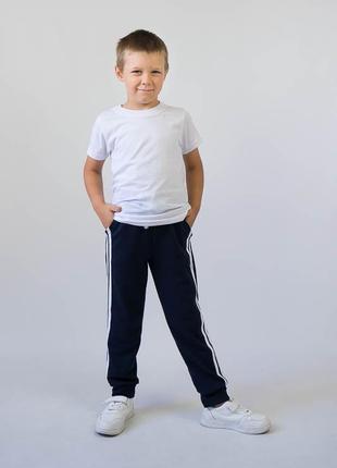 Детские спортивные штаны для физкультуры, спортивные брюки джоггеры с полосками