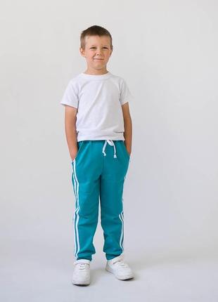Детские спортивные штаны для физкультуры, спортивные брюки джоггеры с полосками