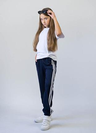 Детские спортивные штаны для физкультуры, спортивные брюки джоггеры с полосками5 фото