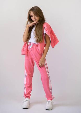 Детские спортивные штаны для физкультуры, спортивные брюки джоггеры с полосками6 фото