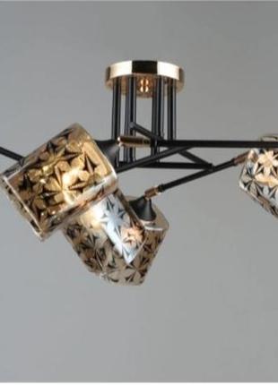 Люстра потолочная sirius b a4084/6 bk+fgd с поворотными плафонами
