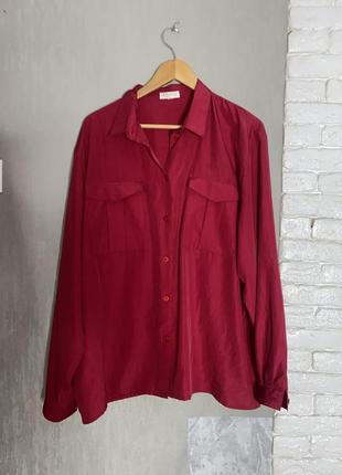 Винтажная блуза блузка с накладными карманами madame modes, xxxl