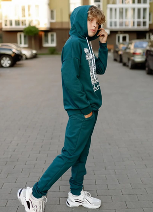 Стильний спортивний костюм для хлопчиків підлітків, спортивний комплект для хлопчика худі та спортивні штани двонитка