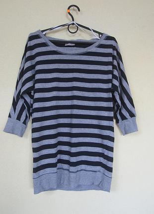 Жіноча подовжена футболка туніка в смужку від janina