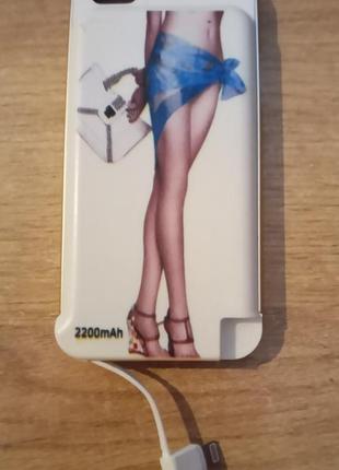 Чохол power bank з вбудованою батареєю-акумулятором 2200 mah для iphone 5/5s/se/5se.