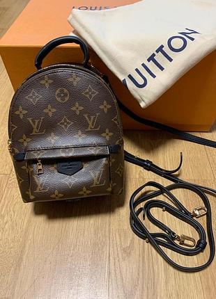 Рюкзак premium louis vuitton palm springs mini mm brown/black lv mini lv