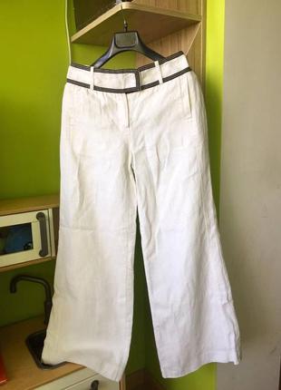 Добротные брюки льняные широкие tailored by next на хлопковой подложке/ 100% лён