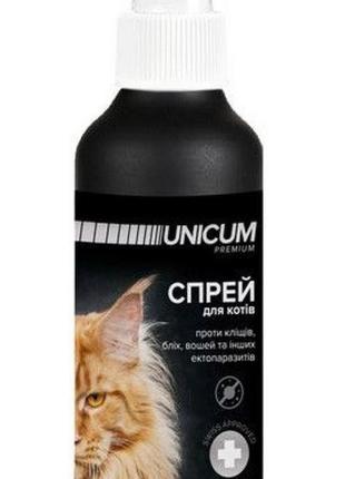 Unicum premium спрей від бліх та кліщів вошей для котів 100 мл. проти паразитів і ектопаразитів