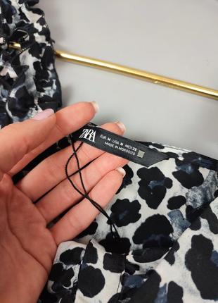 Леопардовое платье zara, красивое летнее платье zara, платье миди зара на бретельках, платье миди4 фото