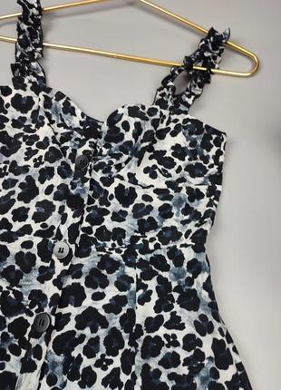 Леопардовое платье zara, красивое летнее платье zara, платье миди зара на бретельках, платье миди3 фото
