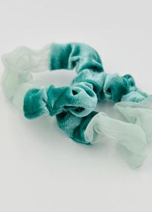 Резинка для волосся велюрова двокольорова