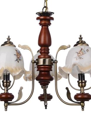 Люстра підвісна кантрі e14 60w br (bkl-055s/3) brille 180033