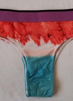 Труси-американки жіночі knobby червоні зі спортивною фіолетовою резинкою m/us12