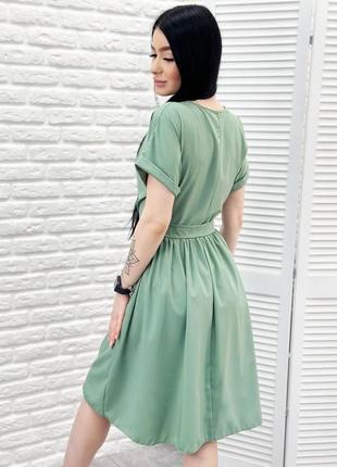 Жіноче плаття міді з короткими рукавами7 фото