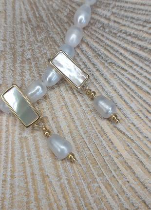 Серьги ручной работы с натуральными жемчужинами