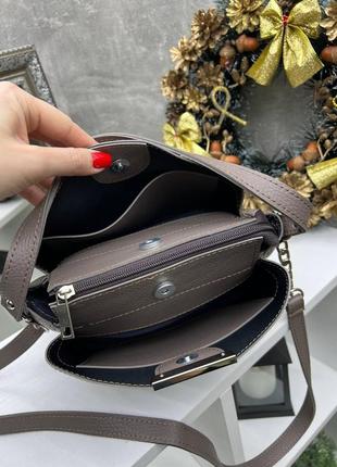 Капучино - стильная сумочка на три отделения - lady bags, два ремня в комплекте (0388)6 фото