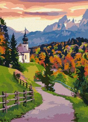 Картина по номерам австрийский горный пейзаж 40*50 см идейка kho2874
