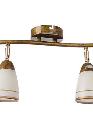 Світильник настінно-стельовий спот поворотний накладний класичний lk-202s/2 e14 brille l5-364