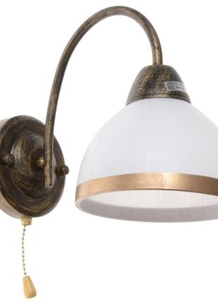 Бра настінне накладне з вимикачем класичне lk-146w/1 brille l6-014