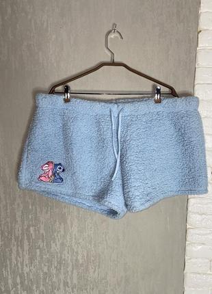 Волохатые шорты плюшевые шорты тедди stitch primark, xxxl-xxxl 54-56р