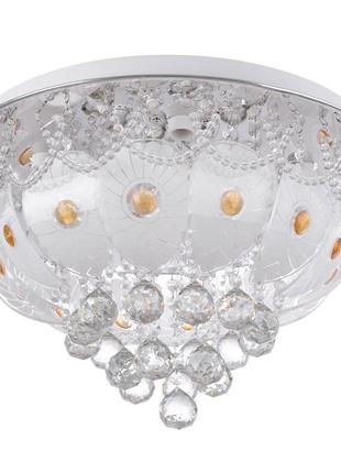 Люстра стельова з пультом торт кришталева e14 40w wh (bcl-626c/9) brille 22-627