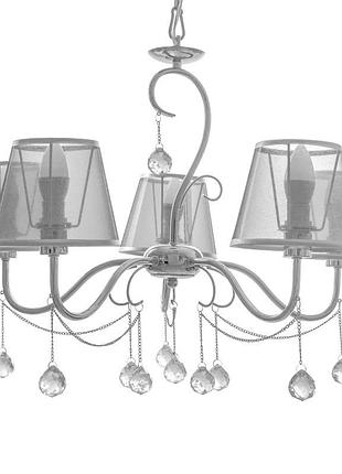 Люстра підвісна з абажуром класична e14 40w cr (bkl-492s/5) brille 23-3104 фото