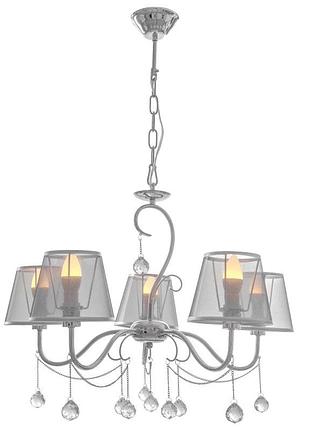 Люстра підвісна з абажуром класична e14 40w cr (bkl-492s/5) brille 23-3102 фото