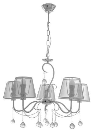 Люстра підвісна з абажуром класична e14 40w cr (bkl-492s/5) brille 23-310