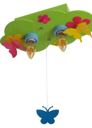 Люстра стельова дерев'яна для дитячої e14 40w mix (kl-402c/2) brille l75-003