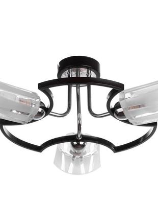 Люстра стельова класична e14 40w ch (lk-282c/3) brille l118-021