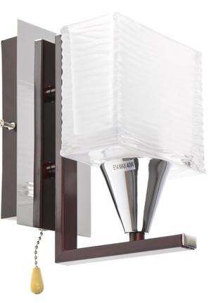 Бра настінне накладне з вимикачем класичне br-595w/1 e14 ch+w brille l66-065