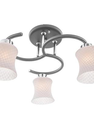 Люстра стельова в спальню e27 60w bk (lk-604c/3) brille 23-2343 фото