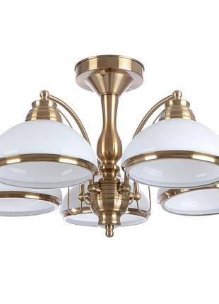 Люстра стельова класична e27 60w pb (bkl-342c/5) brille l119-030