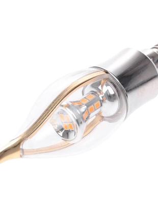 Лампа світлодіодна led e14 5w 24 pcs ww cl37-a smd2835 (silver)