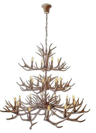 Люстра роги дерев'яна підвісна e14 40w br (bkl-100s/24) brille 23-046