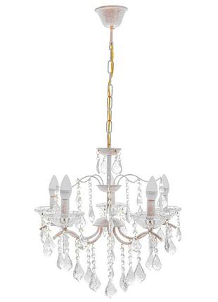 Люстра свічка підвісна кришталева e14 40w wh (bcl-682s/5) brille 23-358