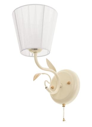 Бра настінне накладне прованс з абажуром bkl-671w/1 e14 wh brille 29-041