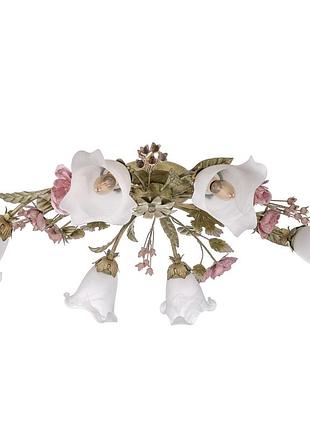 Люстра стельова флористика e14 40w gr (bkl-501s/6) brille 180823