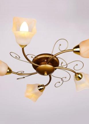 Люстра стельова класична e14 40w g (lk-378c/5) brille l67-079