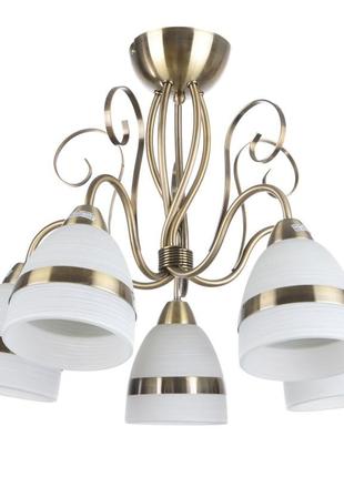 Люстра стельова класична e14 60w bz (lk-154c/5) brille 187628