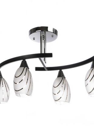 Люстра стельова класична e14 40w ch+w (lk-247c/4) brille l66-055